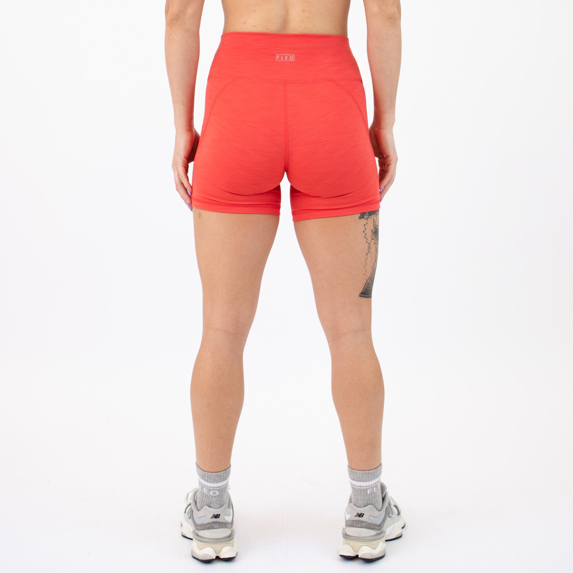 Hibiscus Rib No Front Seam High Rise Spandex Shorts