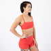 X Back Sports Bra - Chloe in Hibiscus Rib