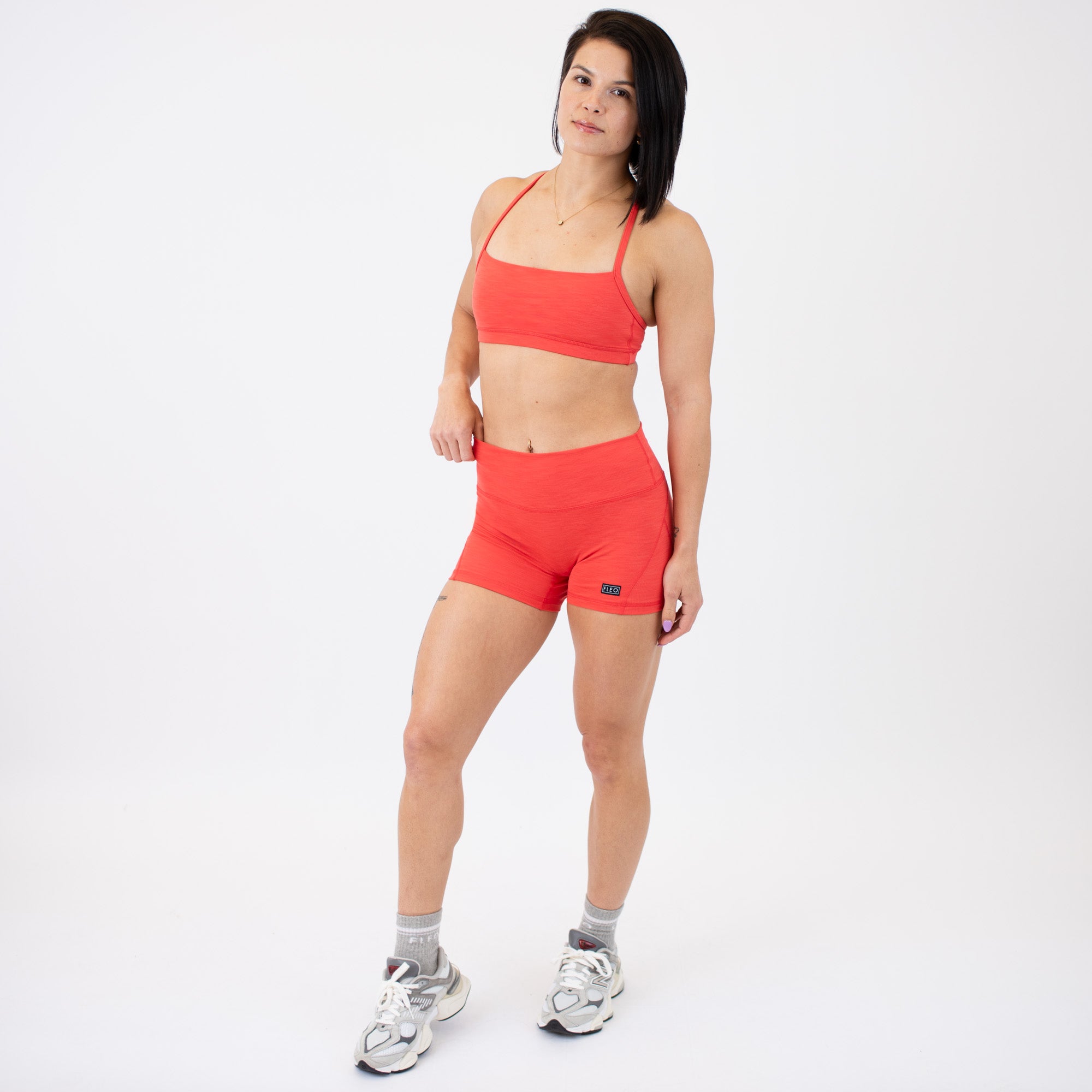 Hibiscus Rib Mid Rise Contour Training Shorts For Women