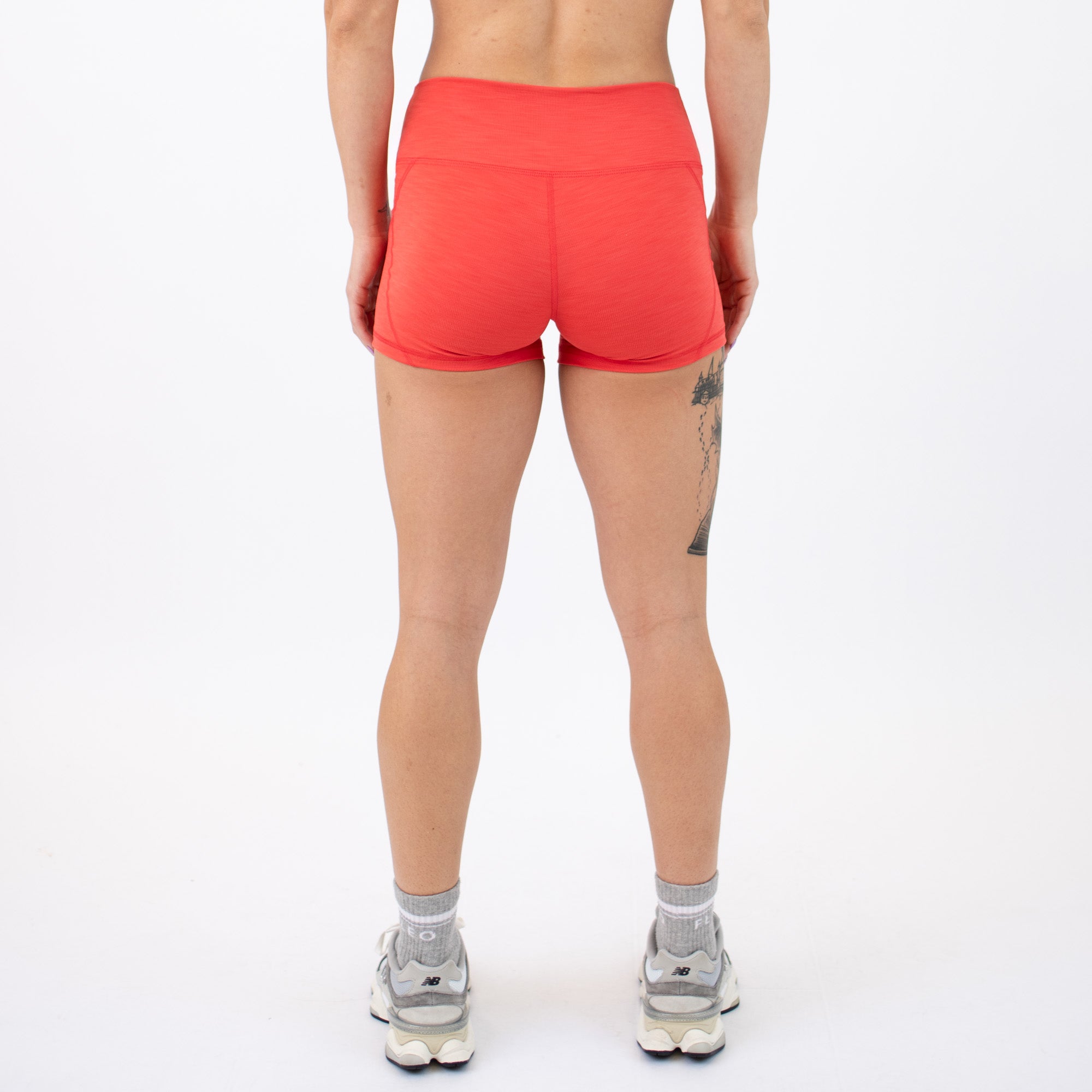 Hibiscus Rib Mid Rise Contour Training Shorts For Women