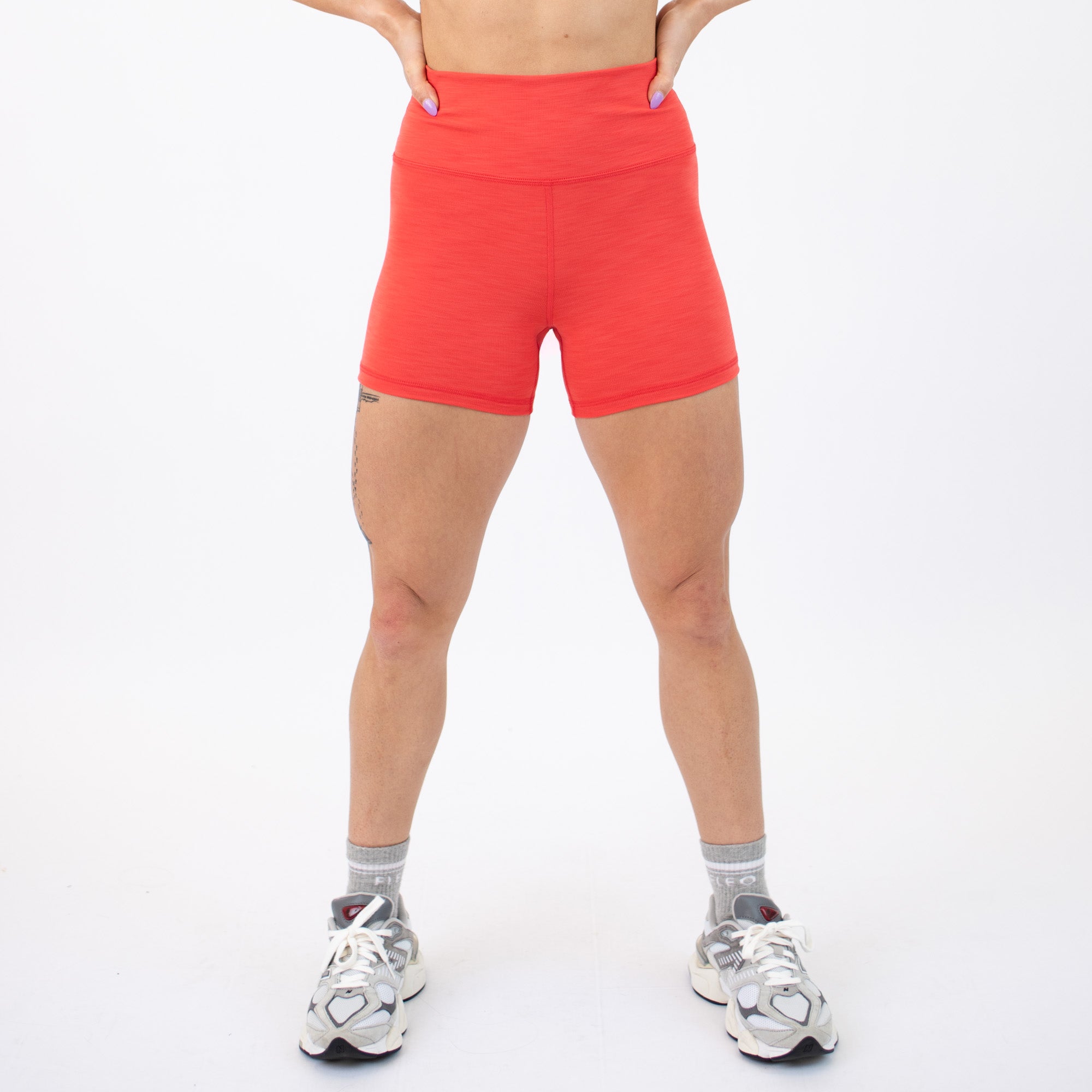 Hibiscus Rib True High Rise Spandex Shorts