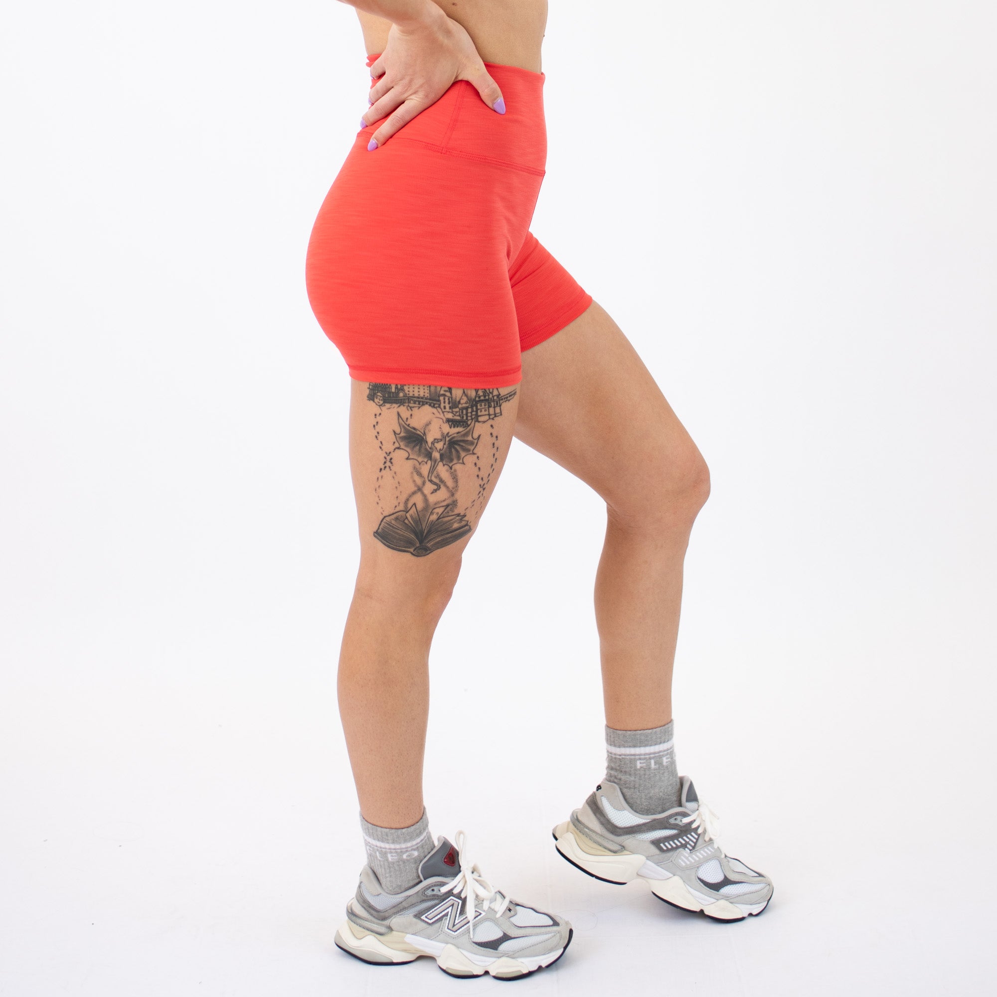 Hibiscus Rib True High Rise Spandex Shorts