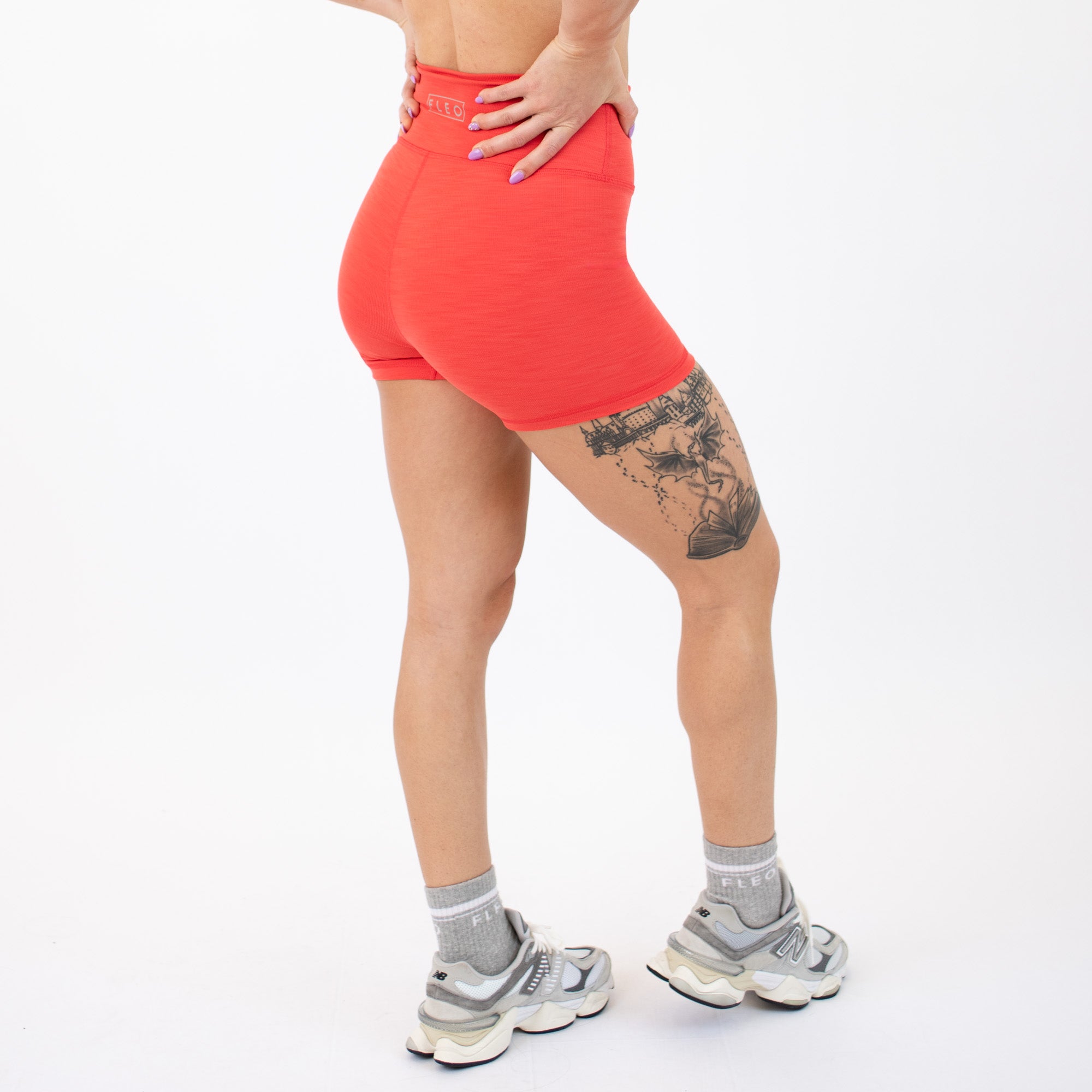 Hibiscus Rib True High Rise Spandex Shorts