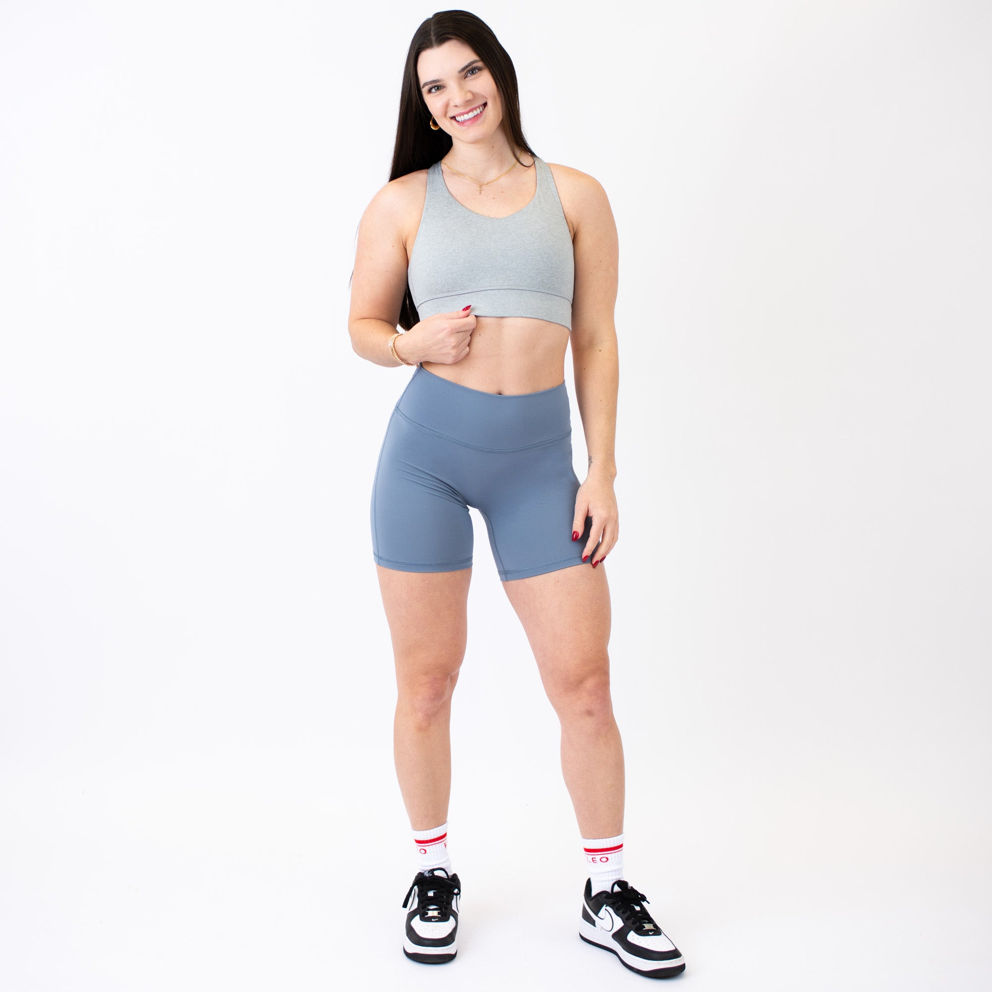 Heather Light Gray High Support Sports Bra - Mia