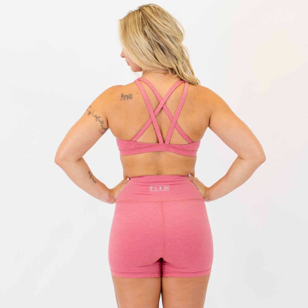 Heather Mauve Petal - Isla Scoop Neck Sports Bra