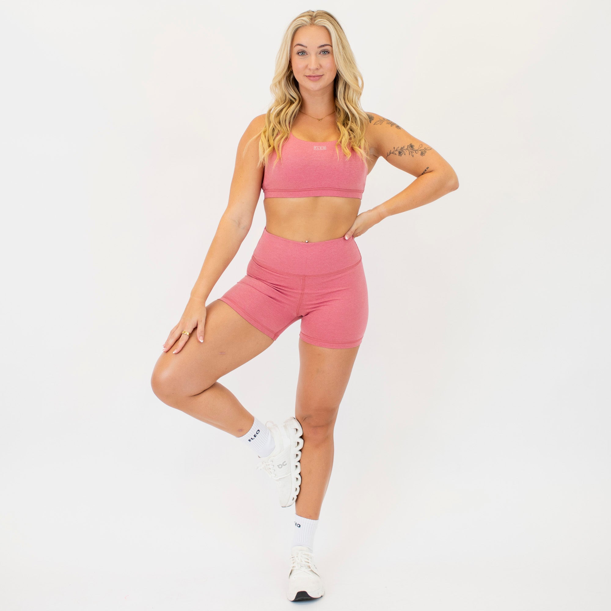 Heather Mauve Petal High Rise Spandex Shorts