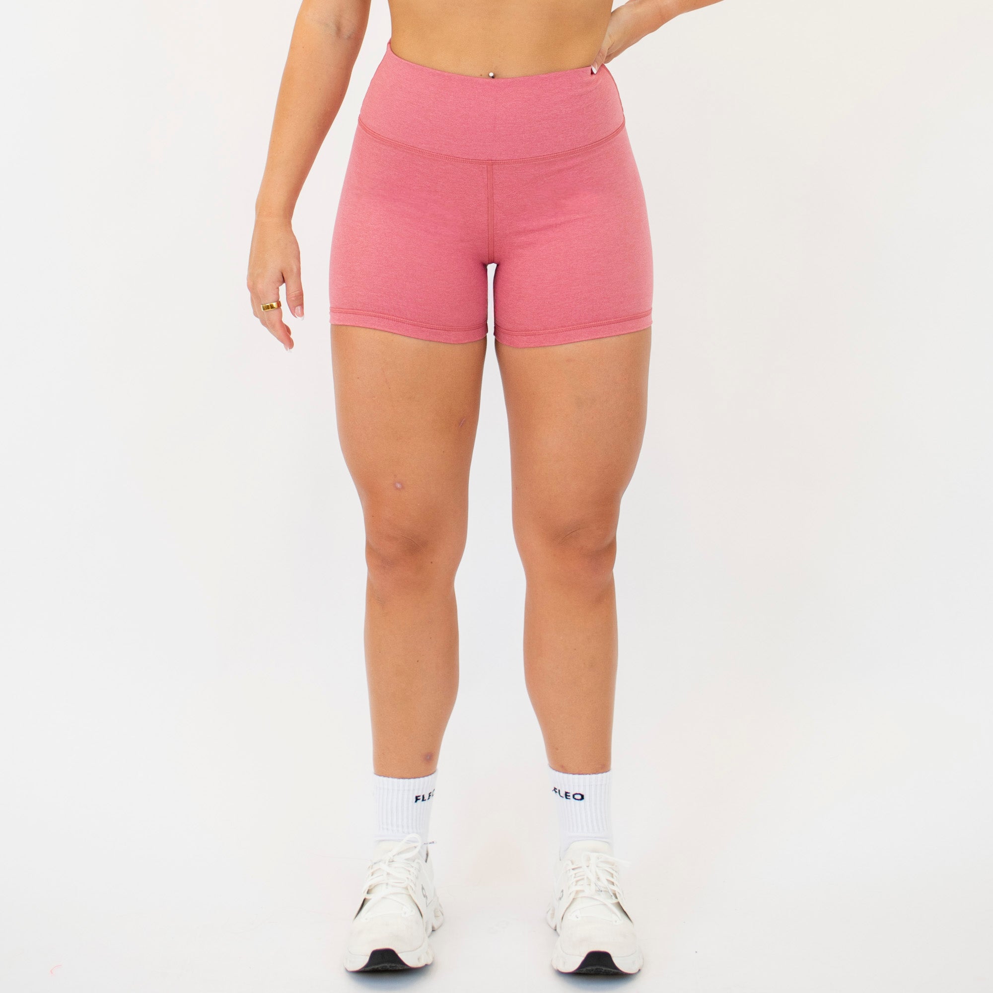 Heather Mauve Petal High Rise Spandex Shorts