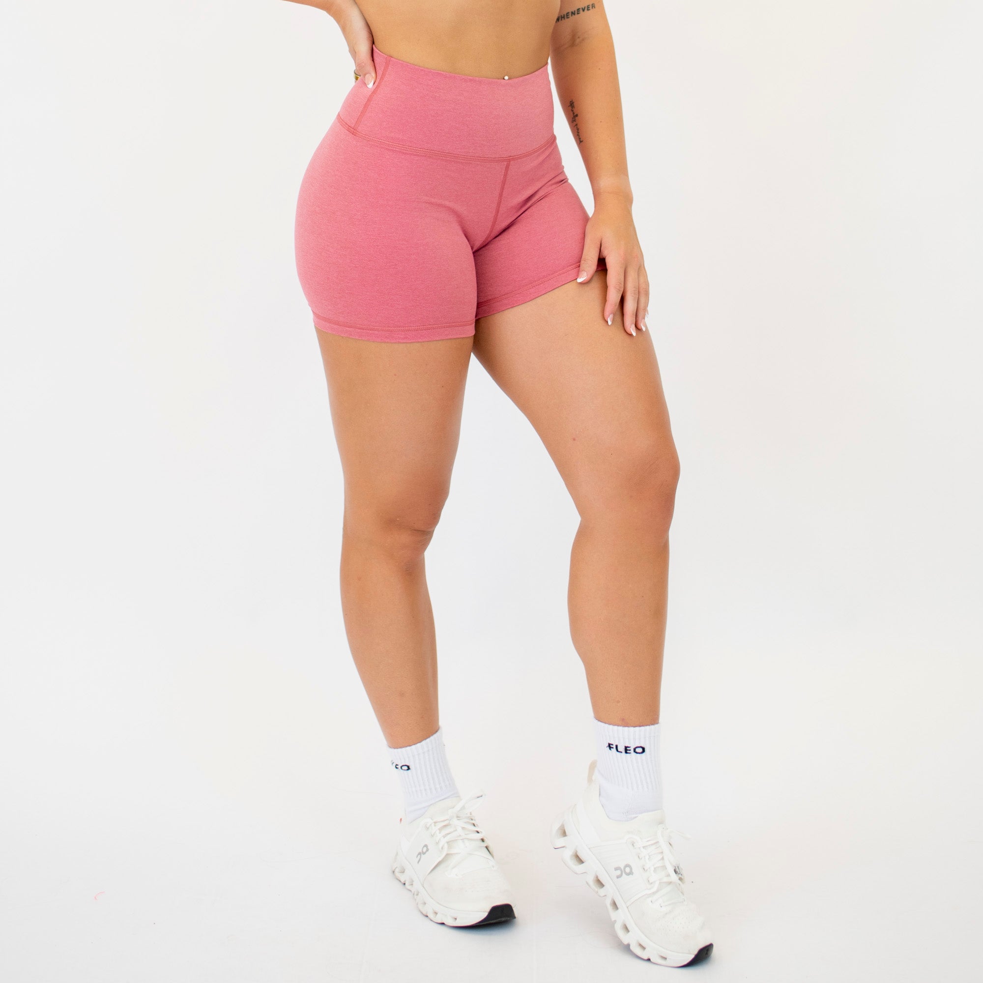 Heather Mauve Petal High Rise Spandex Shorts