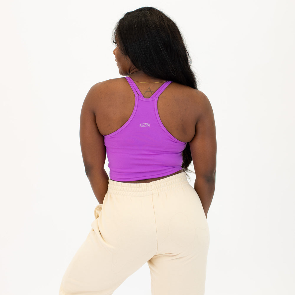 Neon Purple Switch Up Crop Tank - Fitted