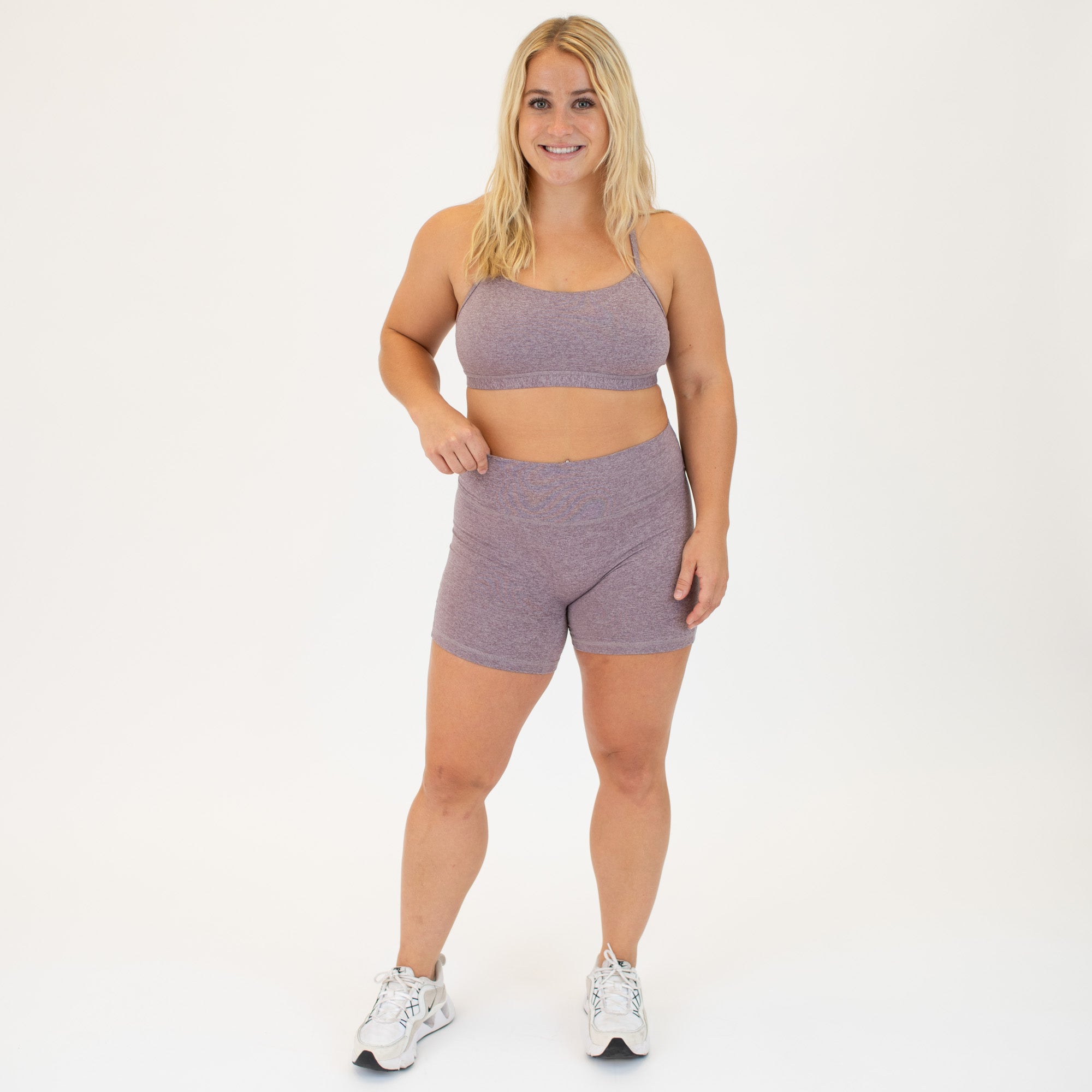 Heather Nirvana No Front Seam High Rise Spandex Shorts