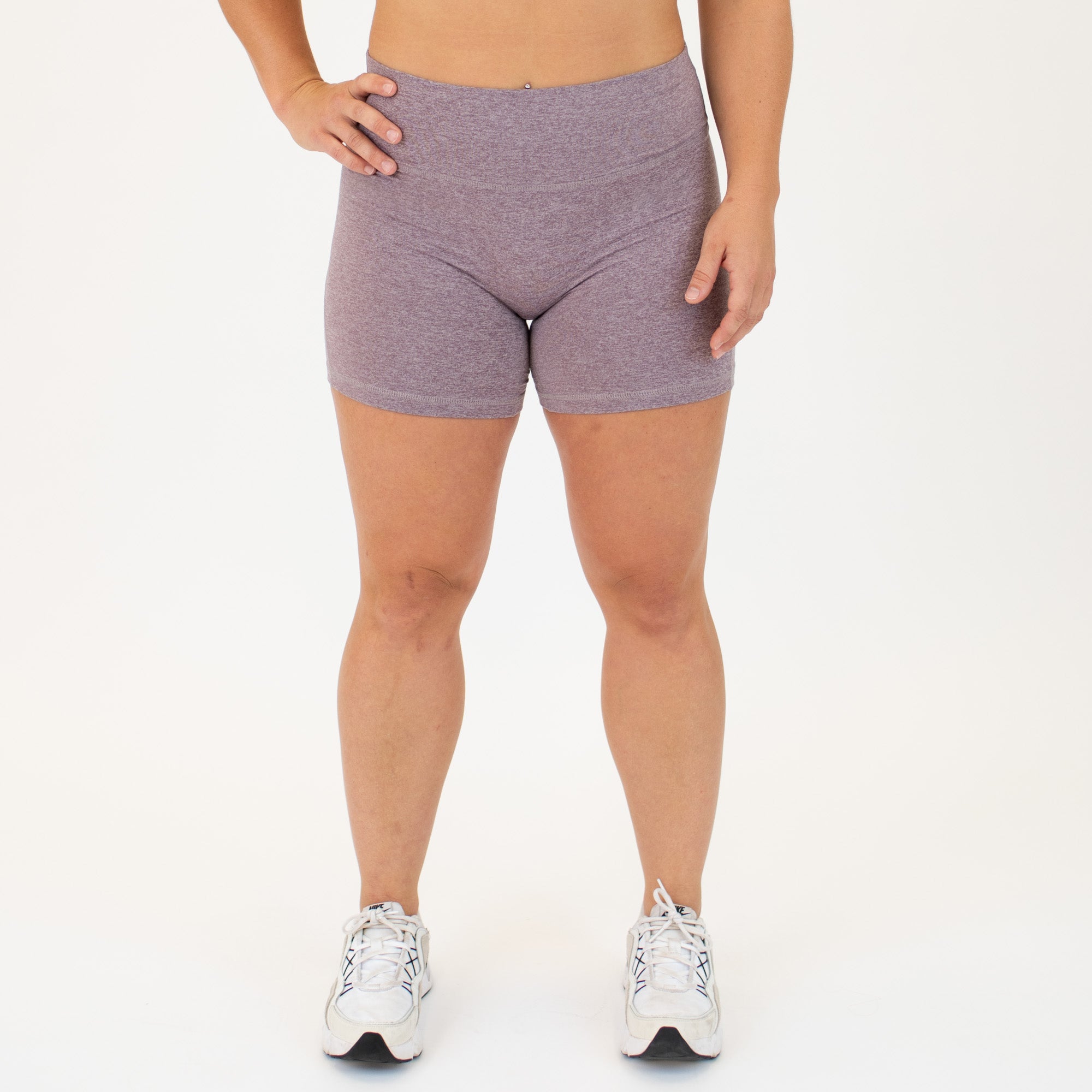 Heather Nirvana No Front Seam High Rise Spandex Shorts