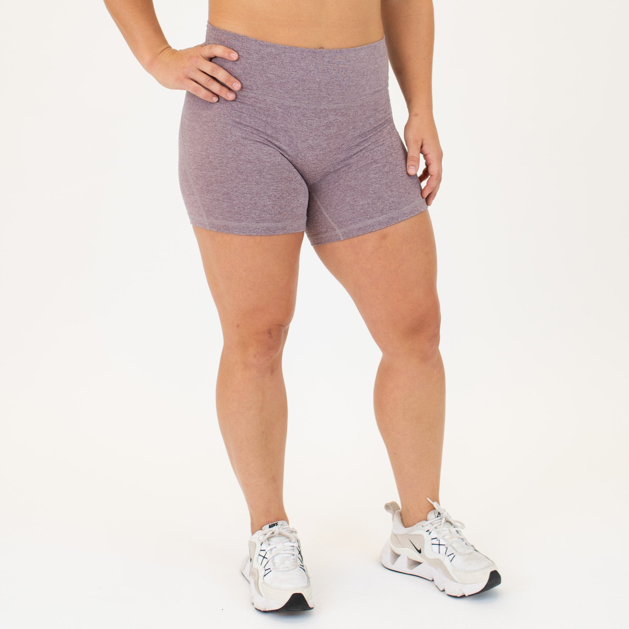 Heather Nirvana No Front Seam High Rise Spandex Shorts