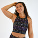 Moon Holographic High Neck V Back Crop Tank