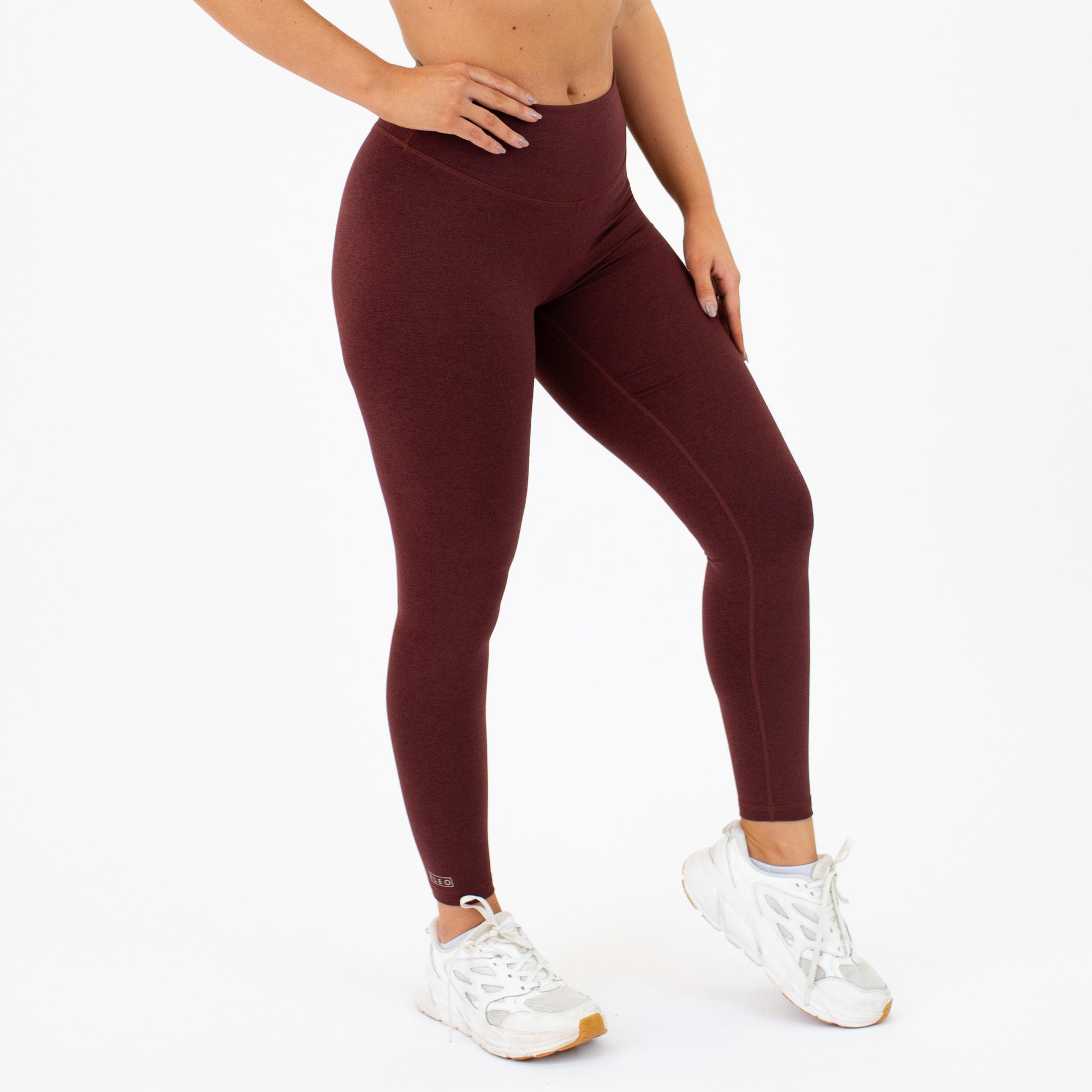 Heather Rosewood Contoured Workout Legging - Go Go - Curved High Rise