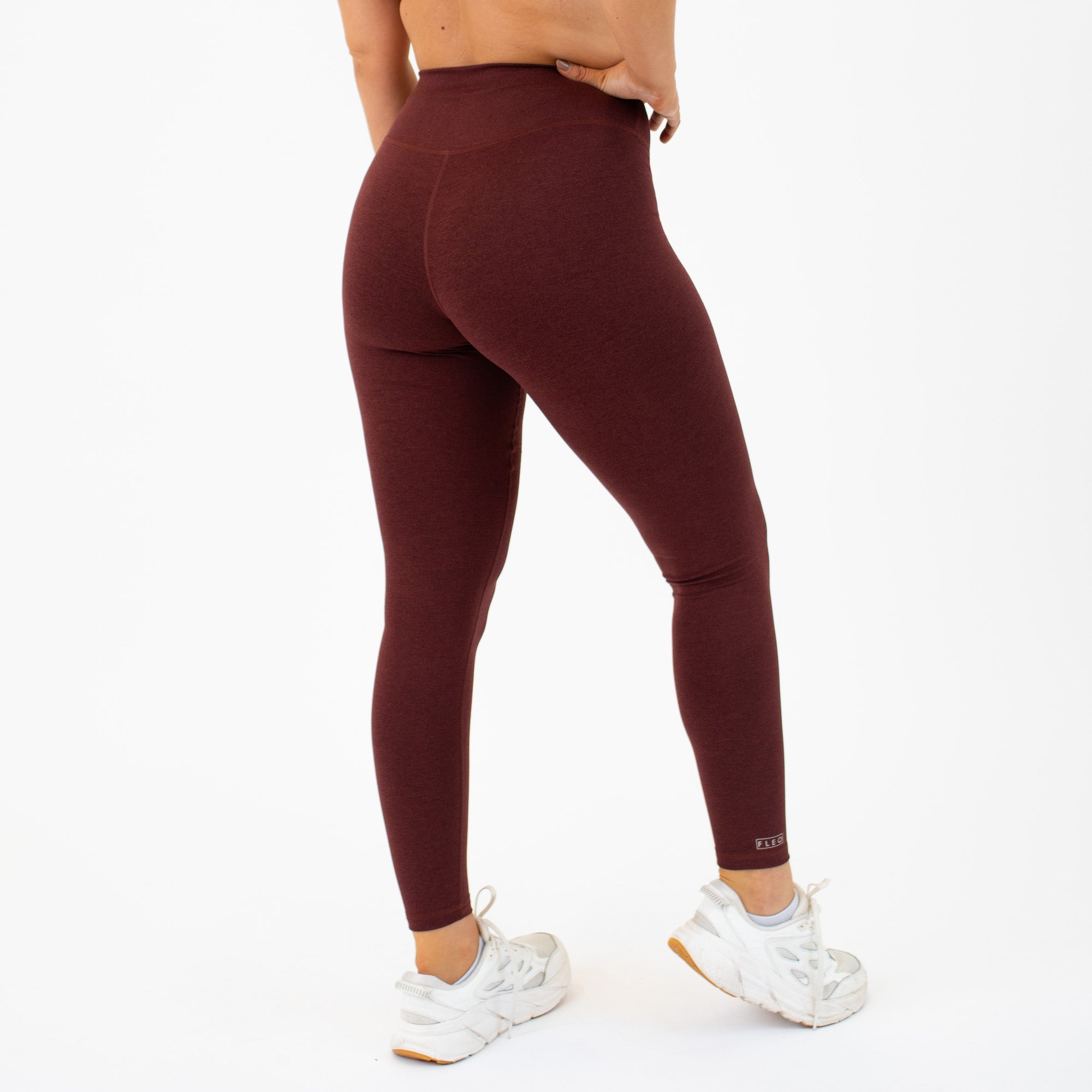 Heather Rosewood Contoured Workout Legging - Go Go - Curved High Rise