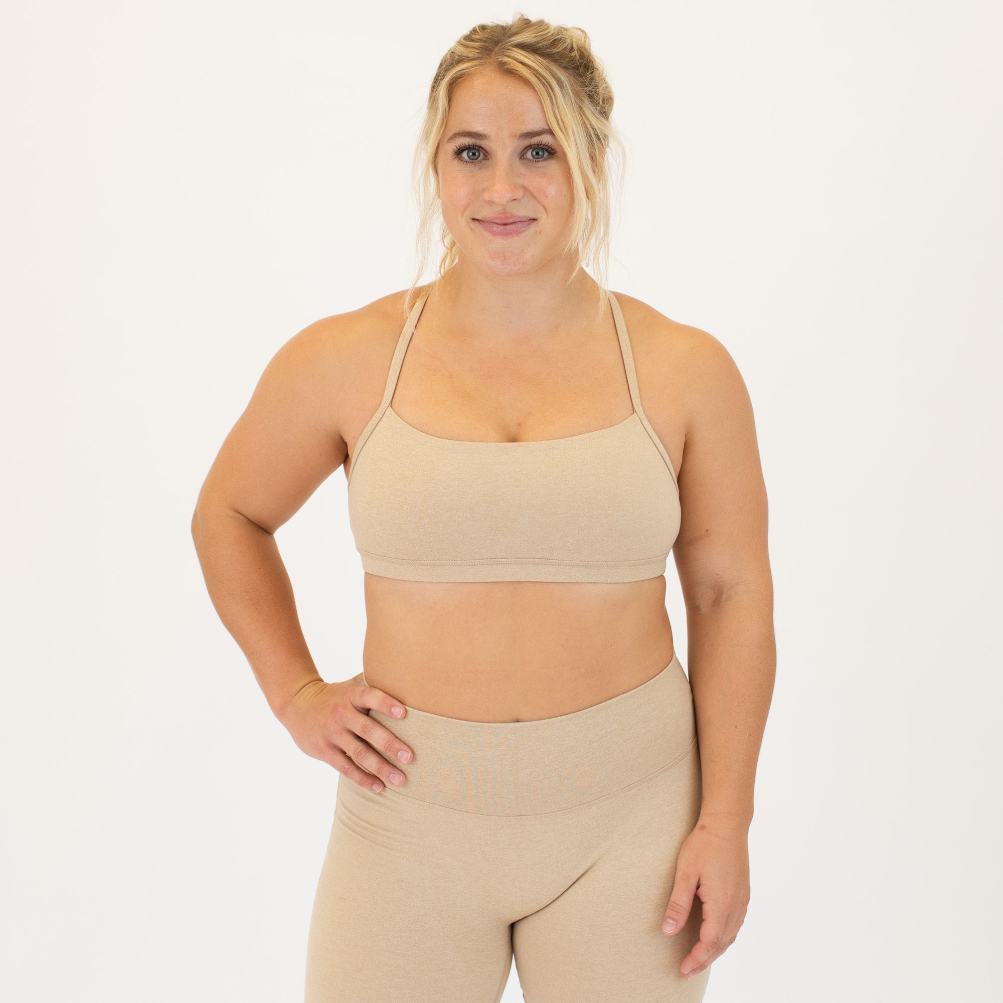 Heather Sesame X Back Sports Bra - Chloe