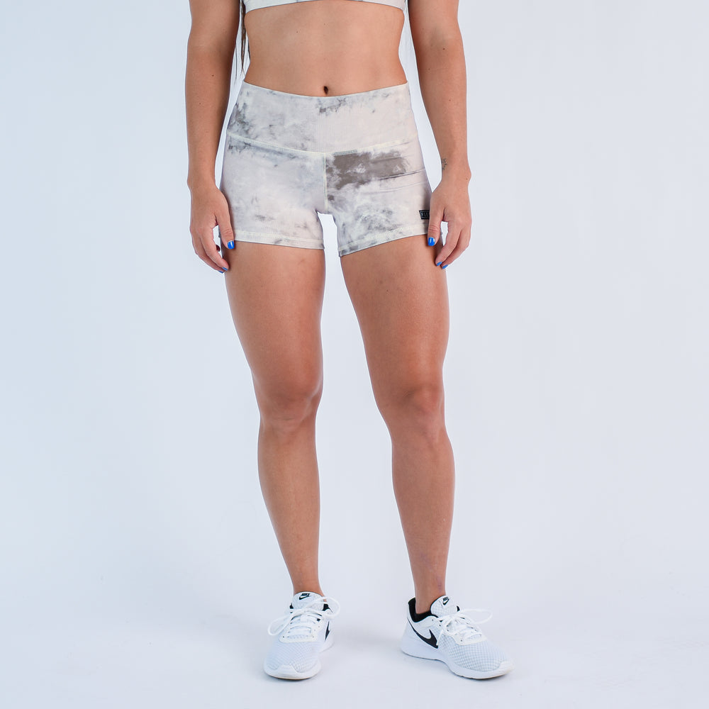 Ivory Dream Mid Rise Contour Training Shorts For Women