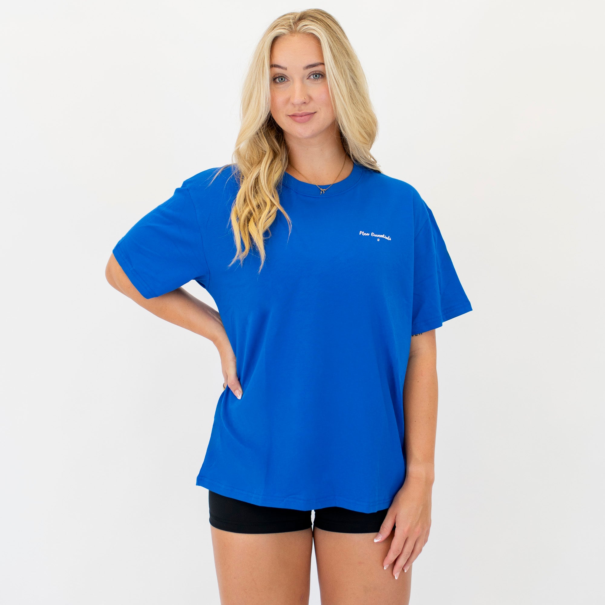 Karma Crewneck Tee - Cobalt