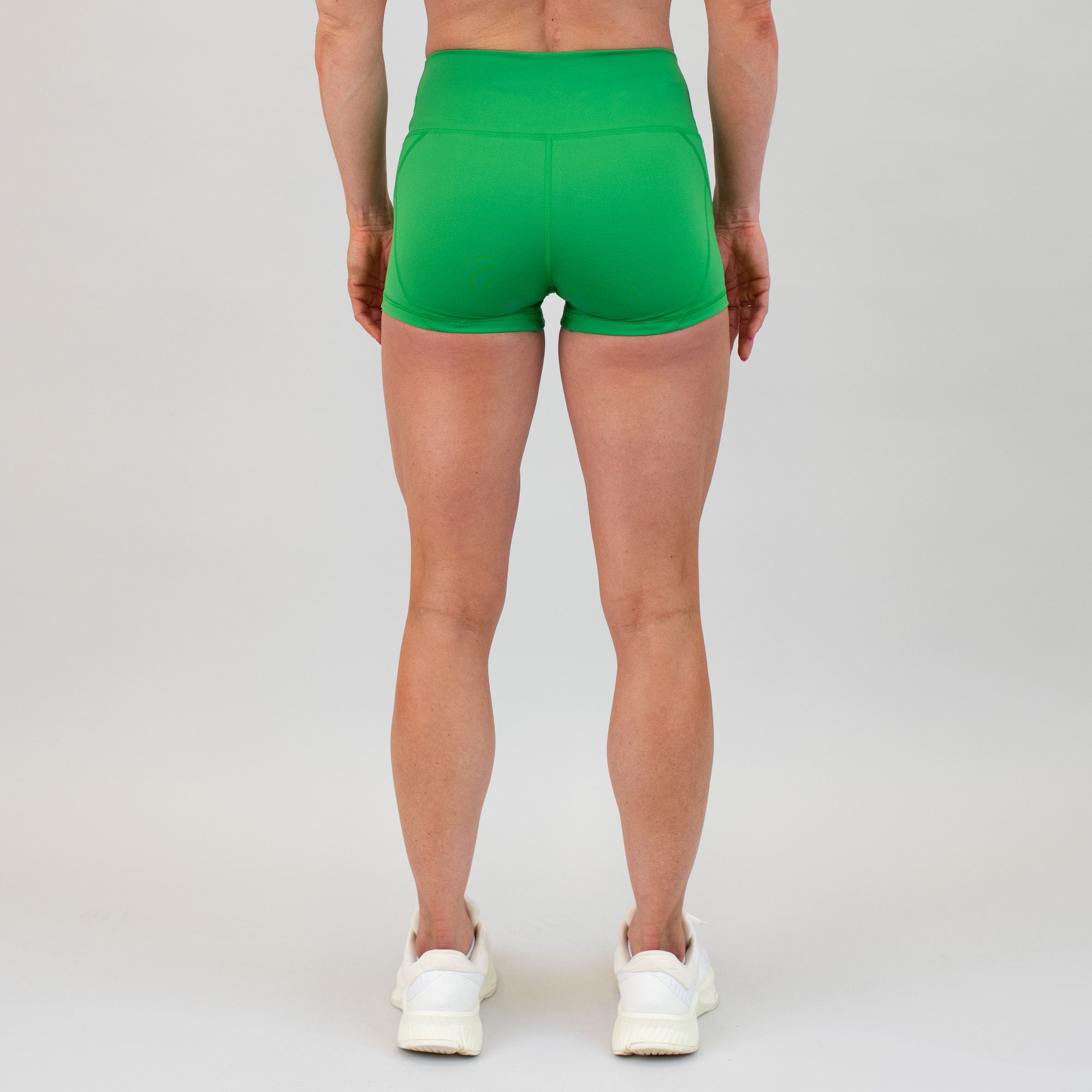 Kelly Green Mid Rise Contour Training Shorts For Women