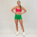 Kelly Green Mid Rise Contour Training Shorts For Women