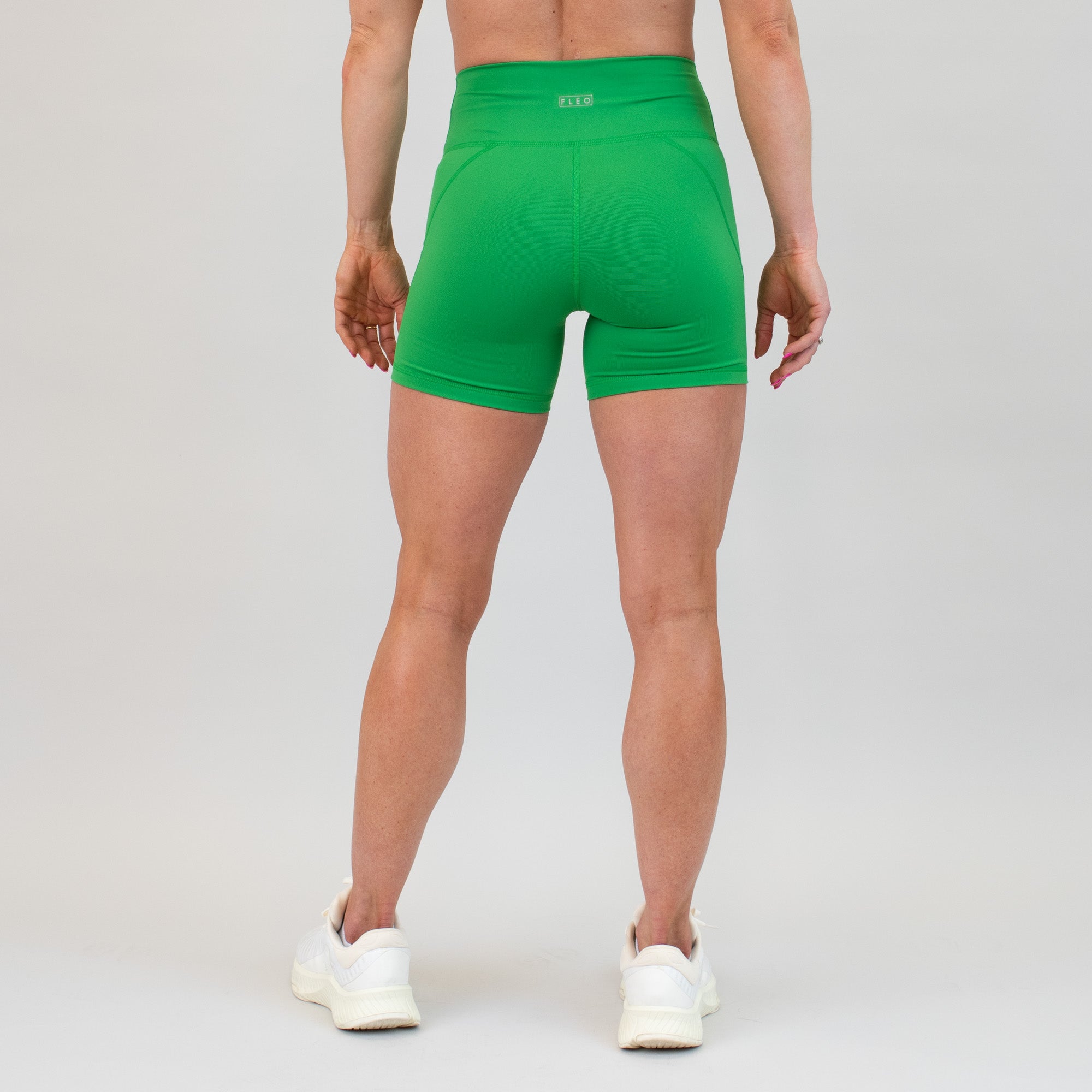 Kelly Green No Front Seam High Rise Spandex Shorts