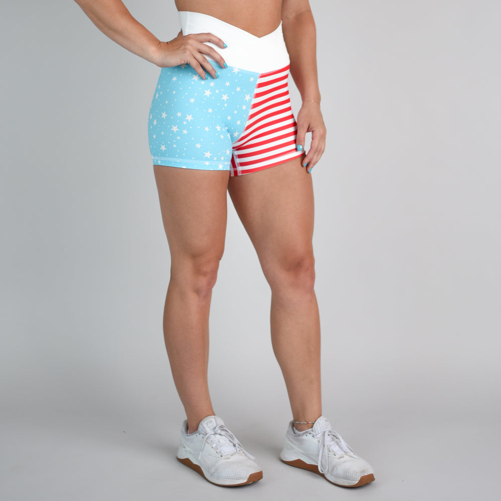 Liberty Light USA V Waistband Spandex Gym Shorts