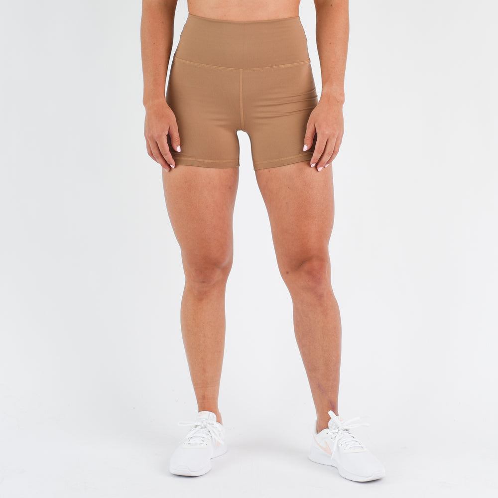 Light Brown High Rise Spandex Shorts