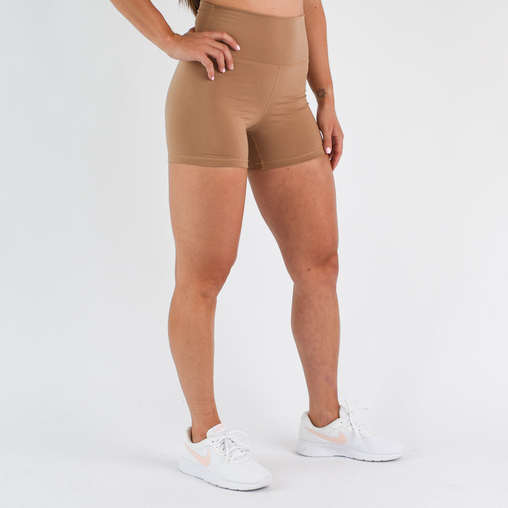 Light Brown High Rise Spandex Shorts