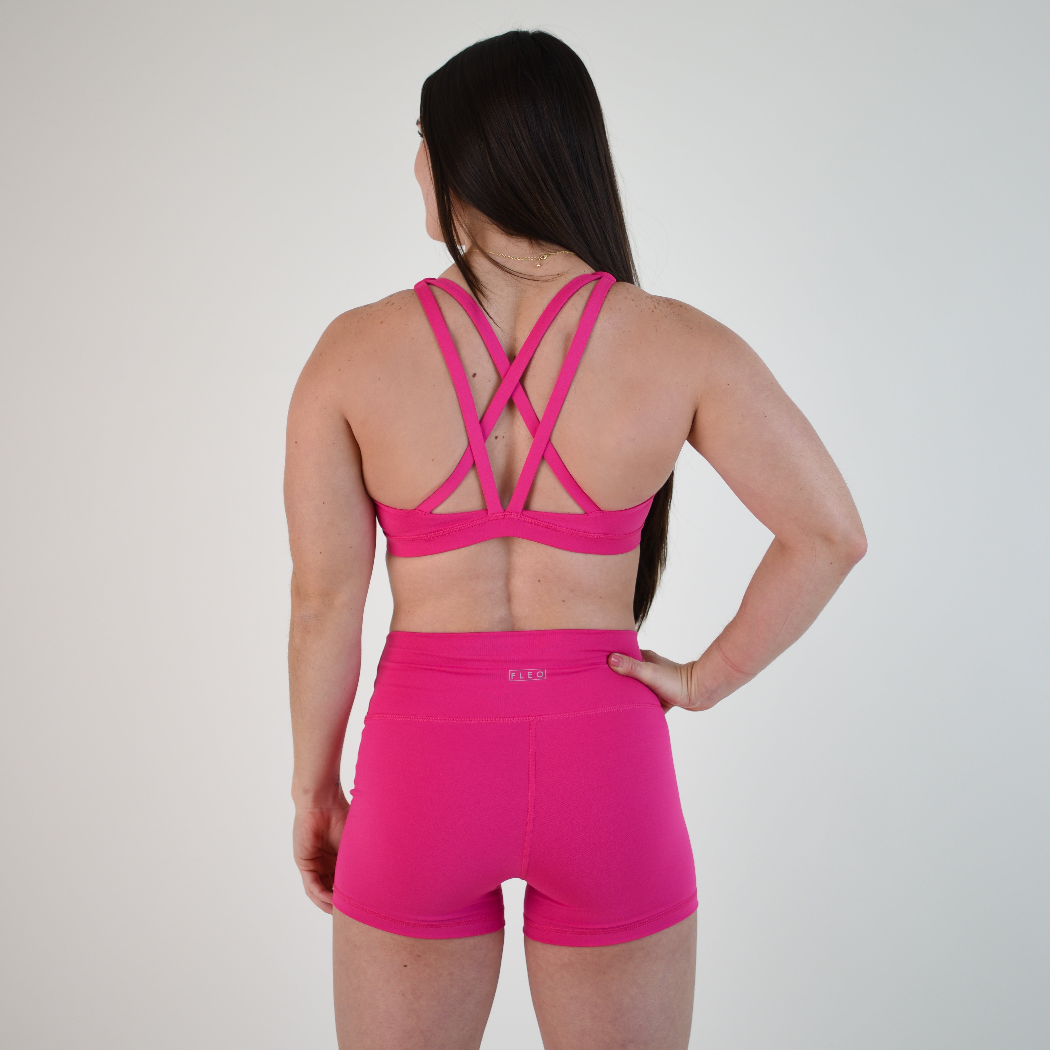 Pink Cabaret Scoop Neck Sports Bra - Isla