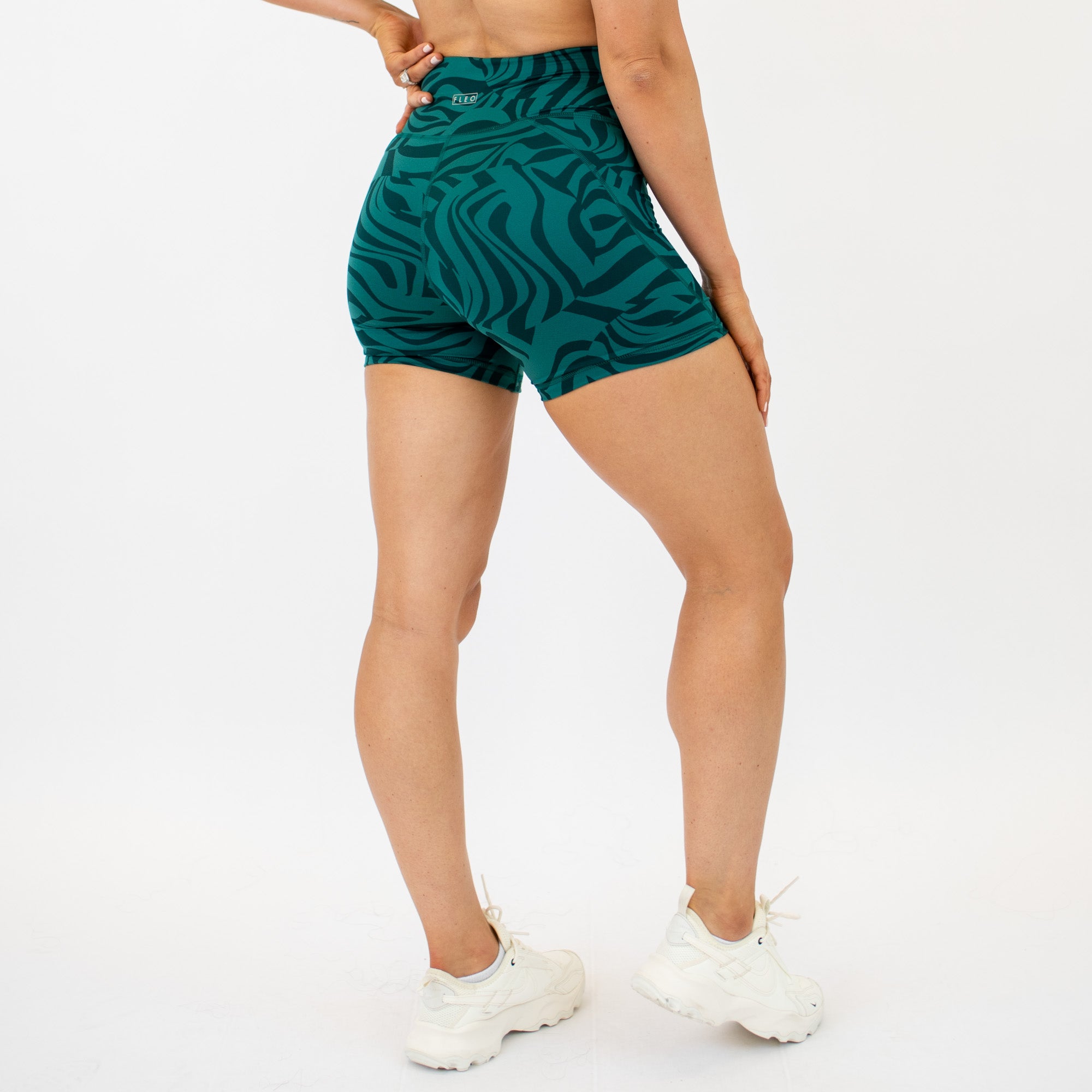 Optical Storm No Front Seam High Rise Spandex Shorts