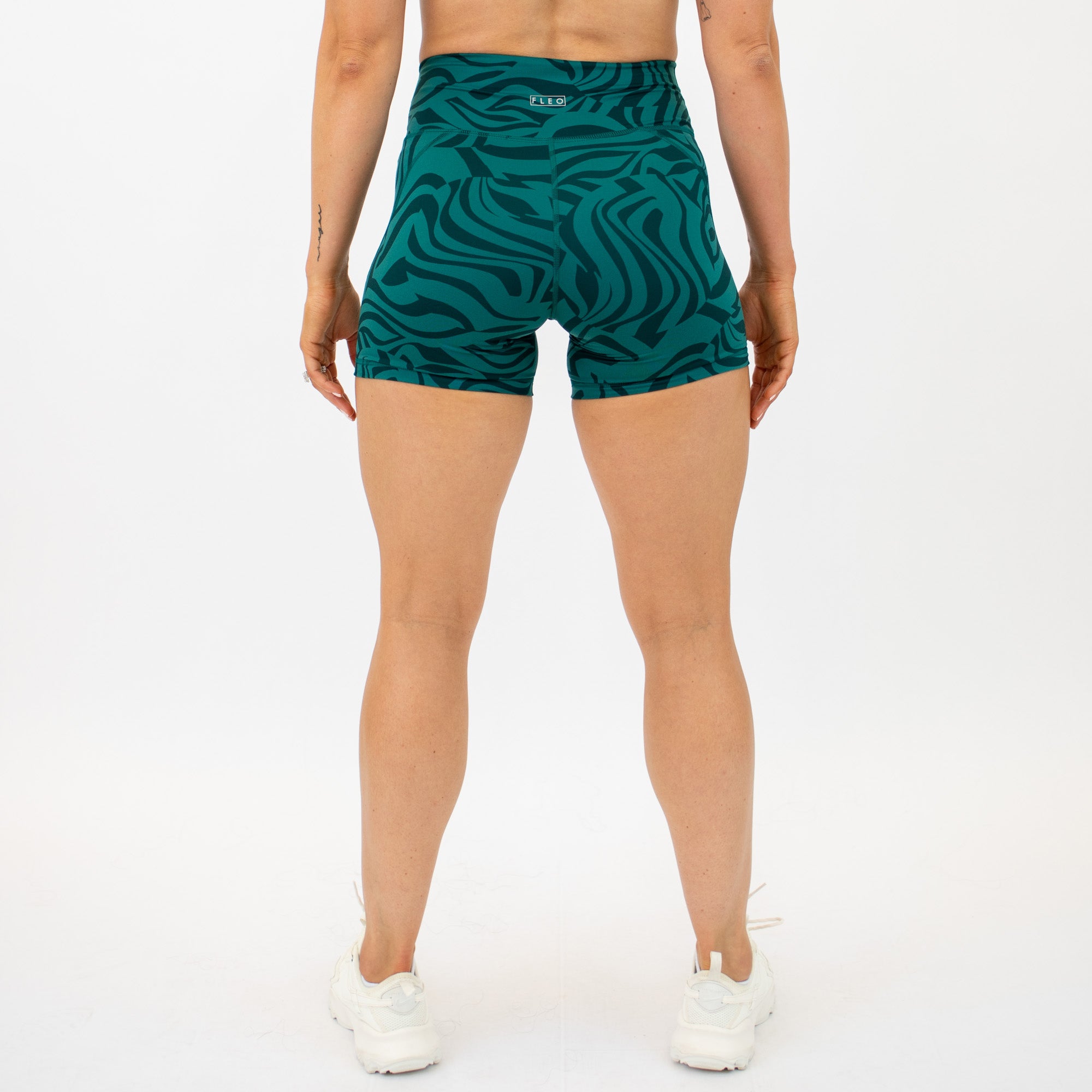 Optical Storm No Front Seam High Rise Spandex Shorts