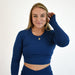 Foundation Long Sleeve Crop - Navy Peony