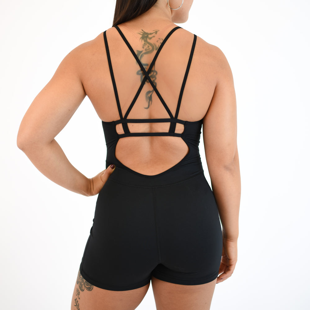 Women's Singlet in Black for Powerlifting and Olympic Lifting