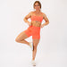 Neon Coral High Rise Spandex Shorts