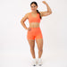 Neon Coral No Front Seam High Rise Spandex Shorts