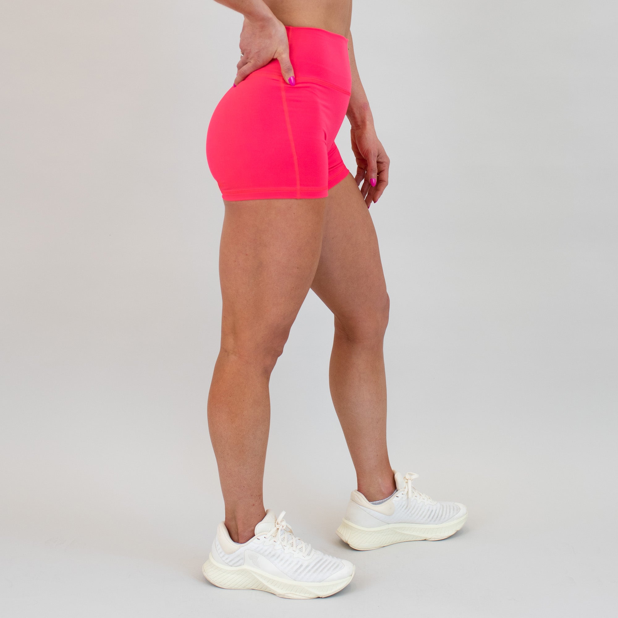 Neon Punch No Front Seam High Rise Spandex Shorts