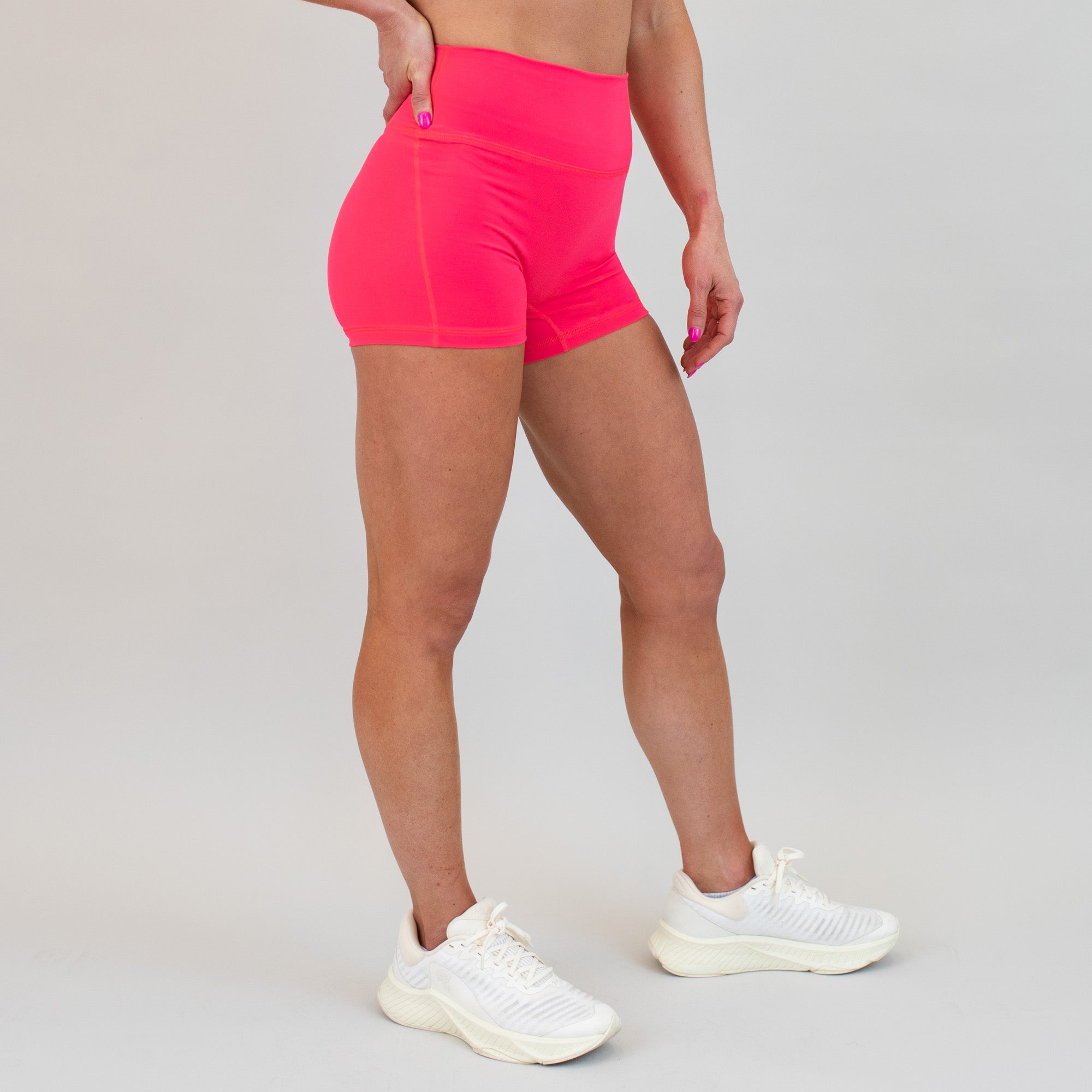 Neon Punch No Front Seam High Rise Spandex Shorts