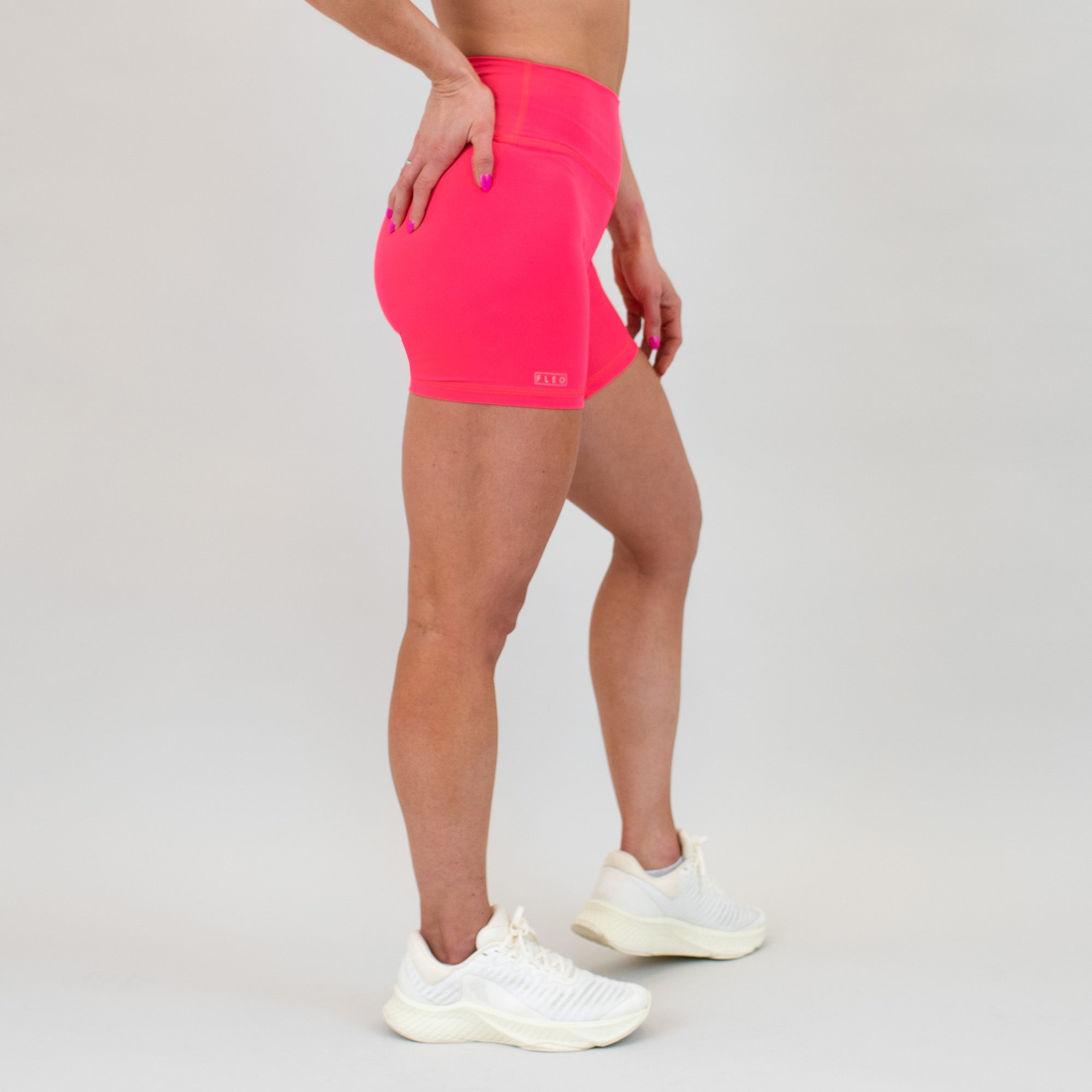 Neon Punch Curved High Rise Spandex Short - 5" - Go Go