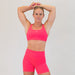 Neon Punch Scoop Neck Athletic Sports Bra - Neon Coral - Isla 