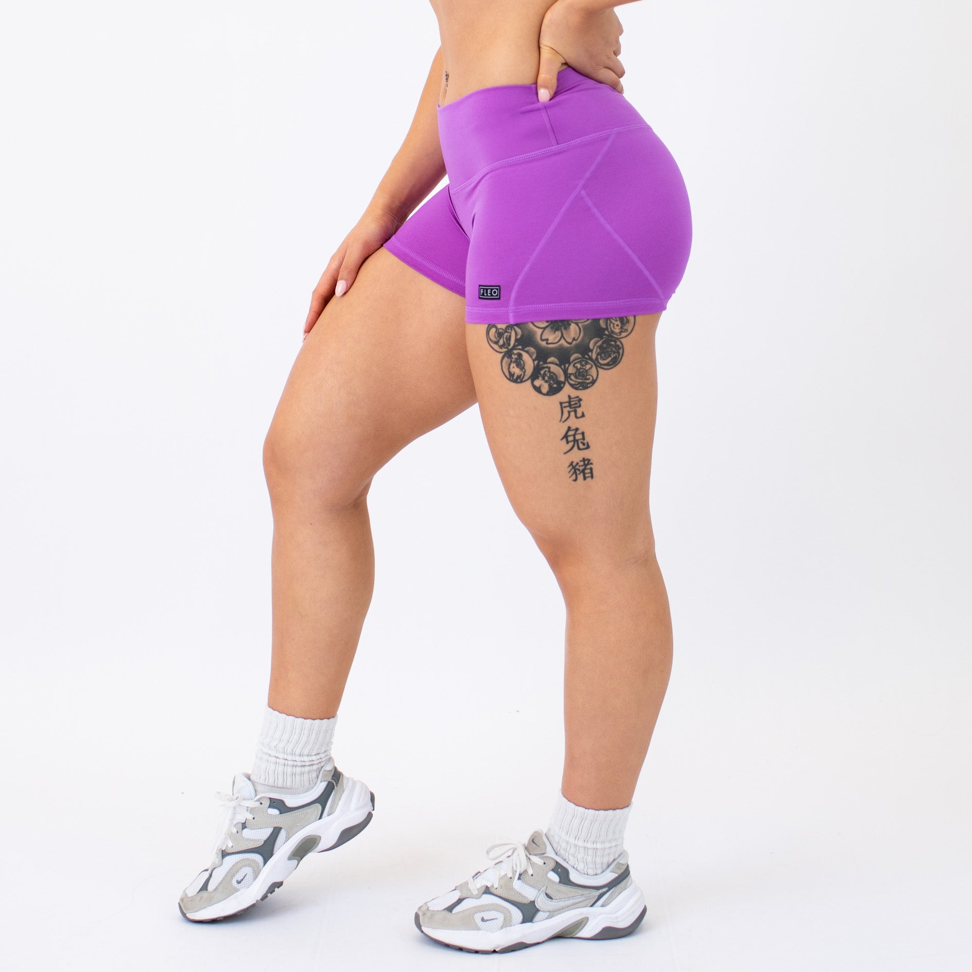 Heather Neon Purple Apex Contour Training Shorts For Women