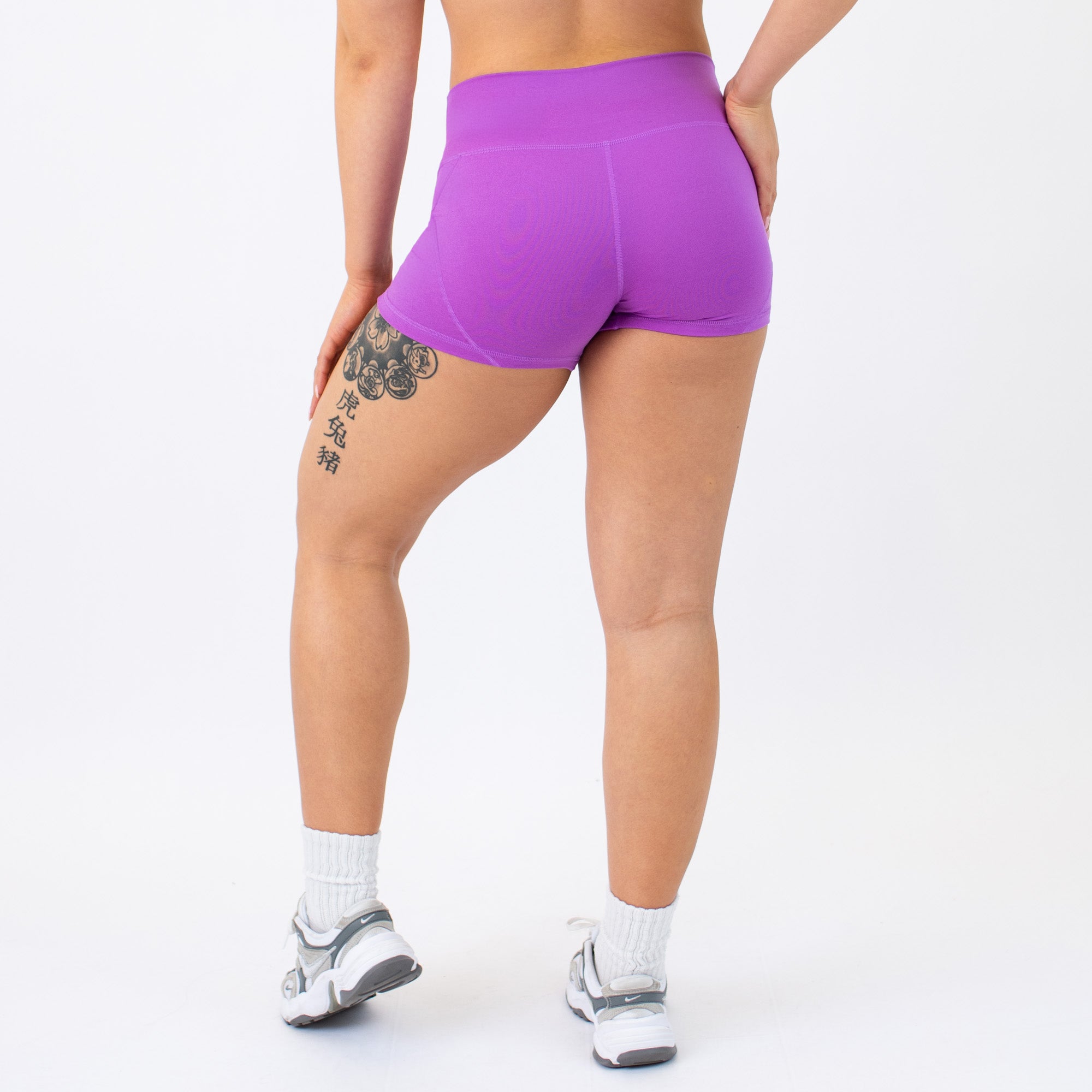 Heather Neon Purple Apex Contour Training Shorts For Women