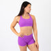 Heather Neon Purple - Isla Scoop Neck Sports Bra