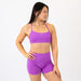 Loop Back Sports Bra - Heather Neon Purple