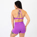 Loop Back Sports Bra - Heather Neon Purple