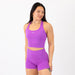 Heather Neon Purple Racerback Crop Tank - Fitted