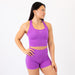 Heather Neon Purple Racerback Crop Tank - Fitted