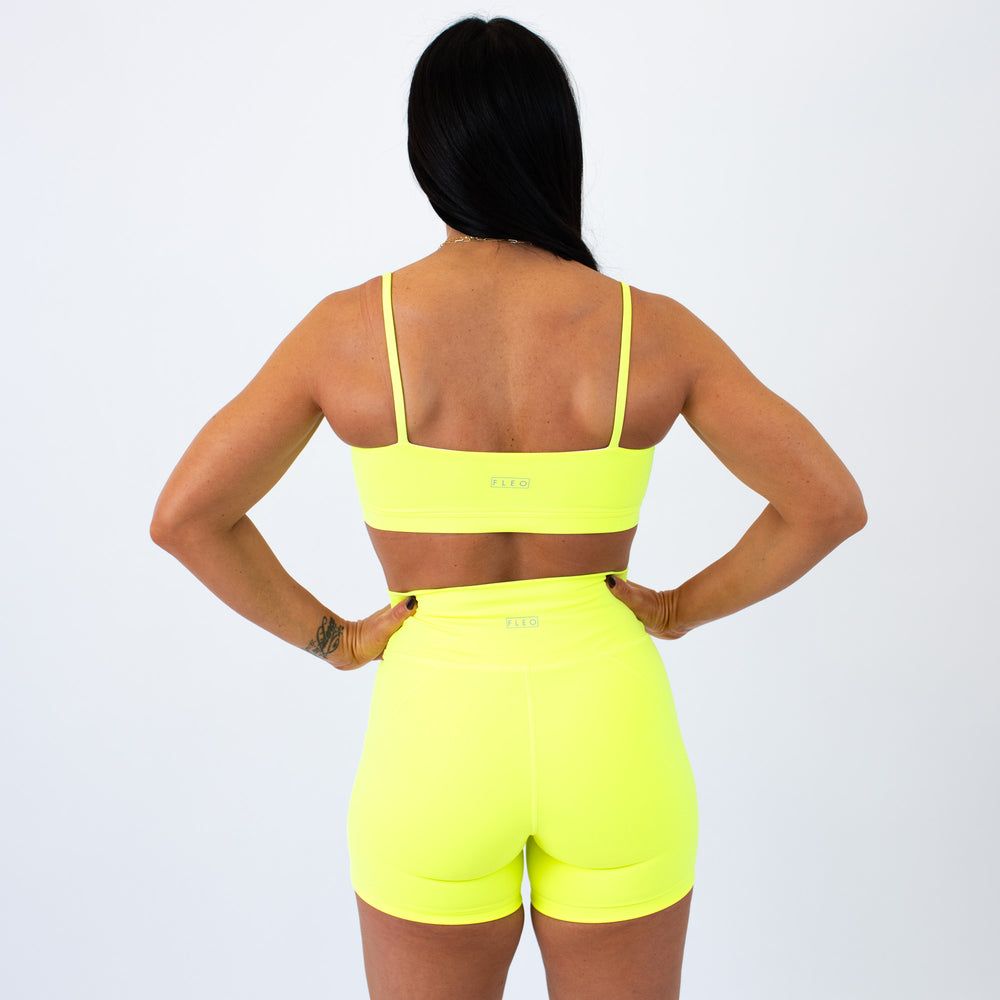 Neon Yellow Bandeau Sports Bra