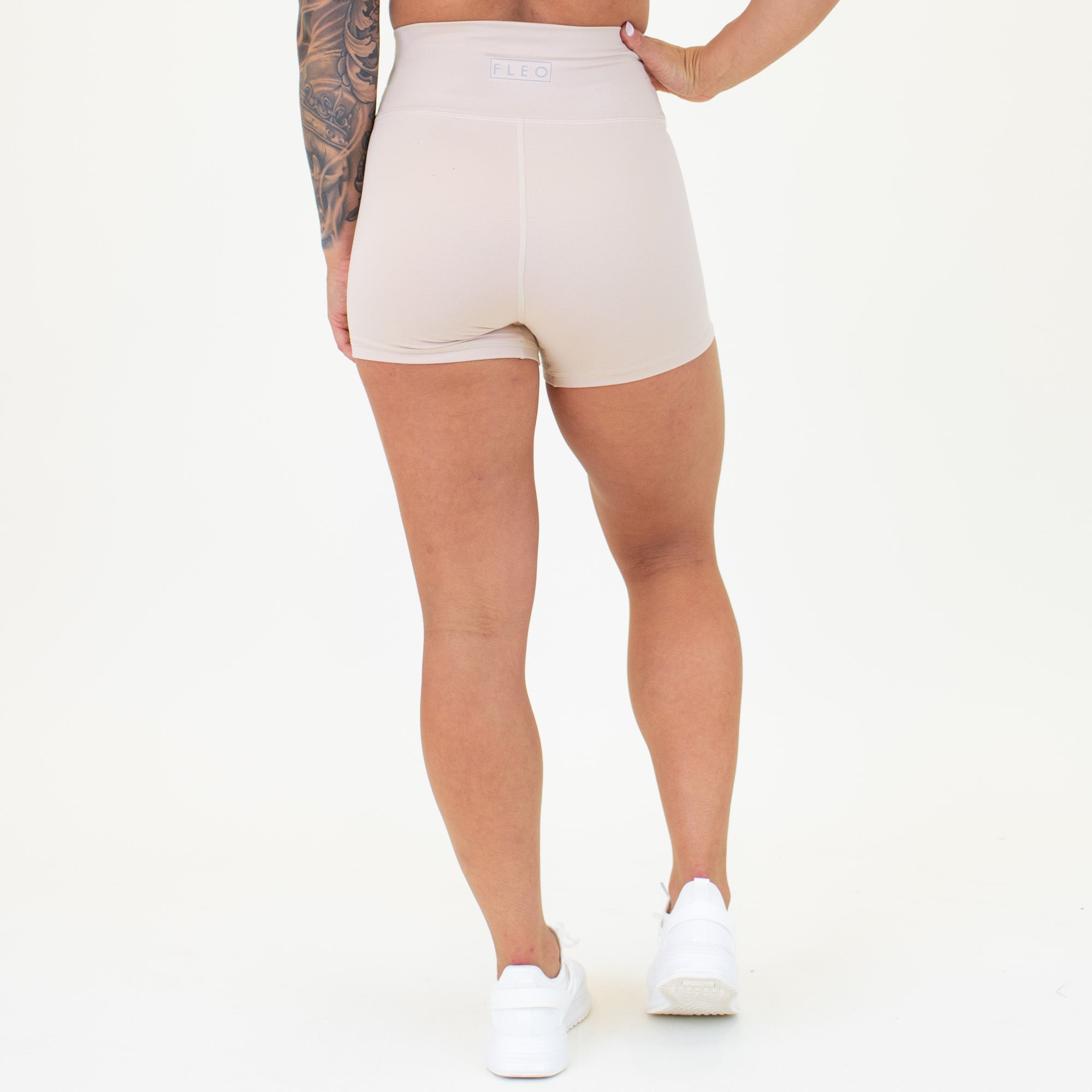 Neutral Sand High Rise Spandex Shorts