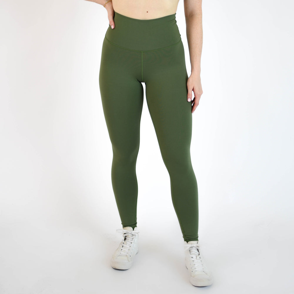 Bronze Green High Rise Workout Leggings