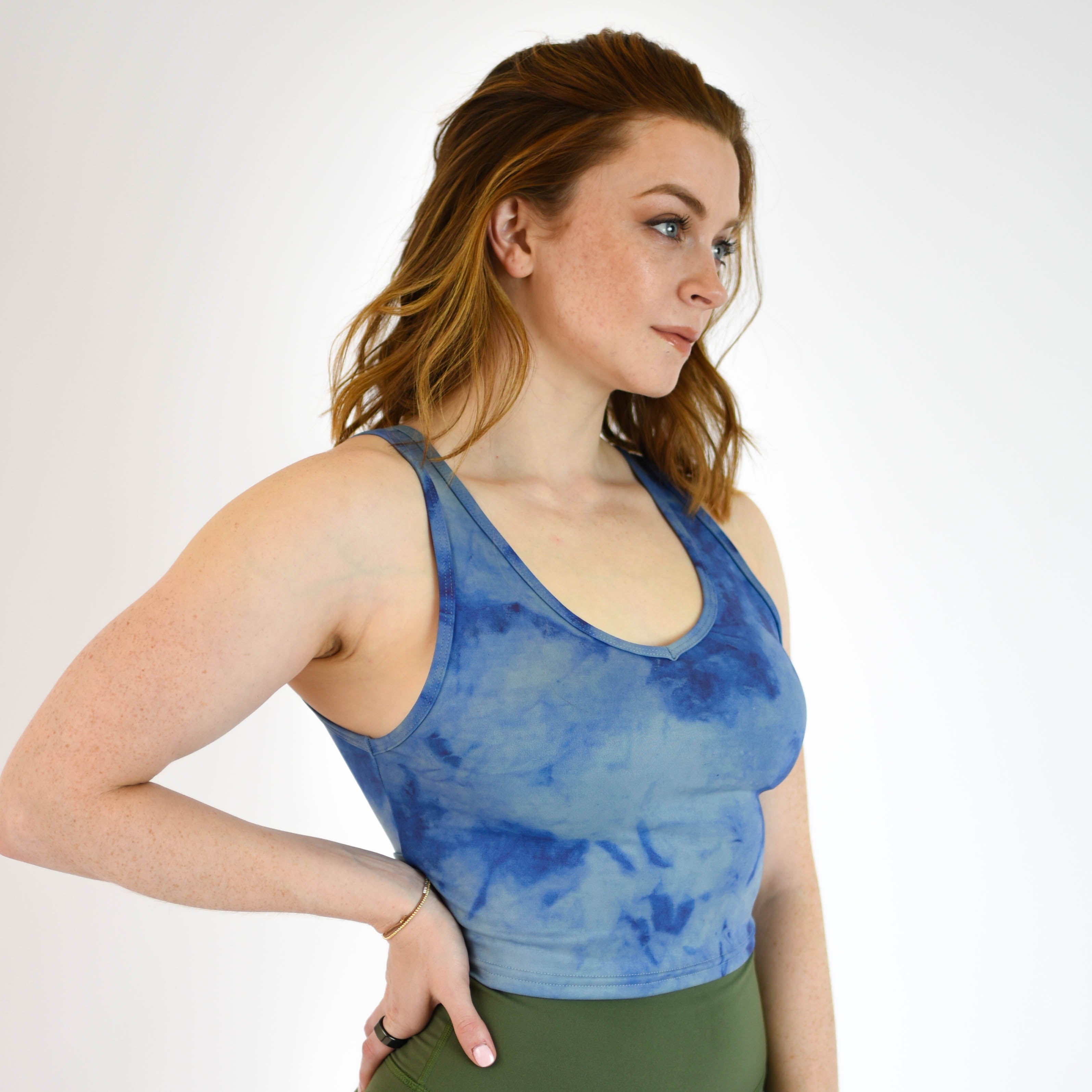 Stellar Blue Wrap Crop Tank